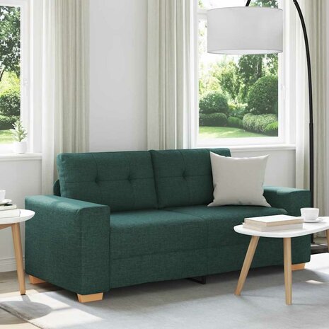 Loveseat Bank Donkergroen 180x77x82 cm Stof 1