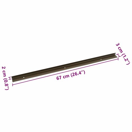 Trapprofielen 10 pcs Bruin 67 x 3 x 2 cm Aluminium 8