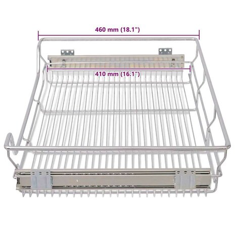 Draadmanden uittrekbaar 2 st 800 mm zilverkleurig 9