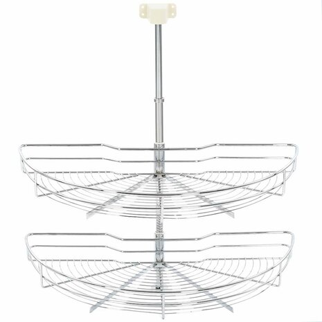 Draadmand keuken 2-laags 180 graden 75x38x80 cm zilverkleurig 5