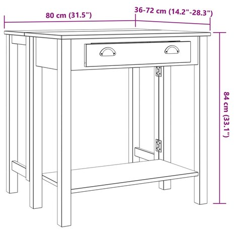 5-delige Barset massief grenenhout wit 12
