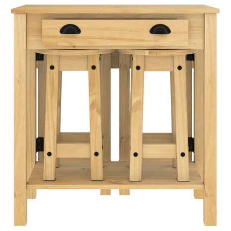 3-delige Barset massief grenenhout 4