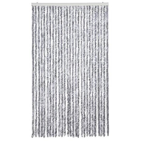 Vliegengordijn 118x220 cm chenille wit en grijs 3
