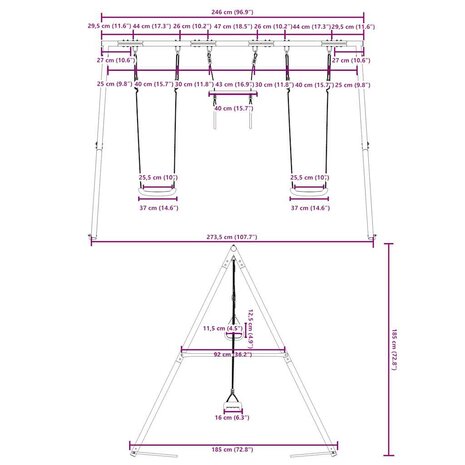 Schommelset met schommels en trapeze 10