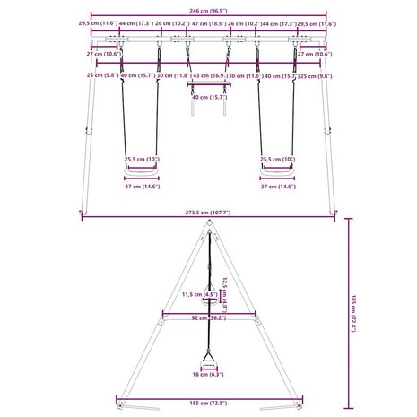 Schommelset met schommels en trapeze 10