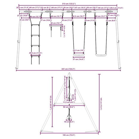 Schommelset met schommels, trapeze en ladder 10