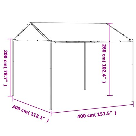 Prieel Wit 4 x 4 x 2,6 m Staal en Polyester 9