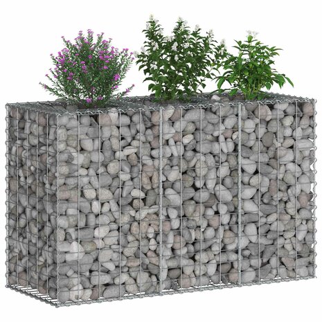 Schanskorf verhoogde plantenbak Zilver 130 x 50 x 80 cm 3
