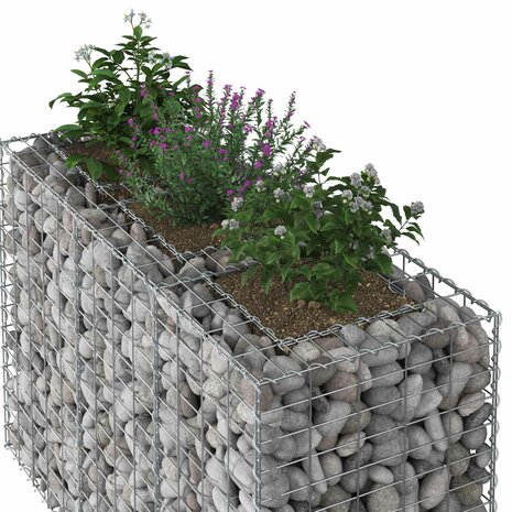 Schanskorf verhoogde plantenbak Zilver 130 x 50 x 80 cm 4