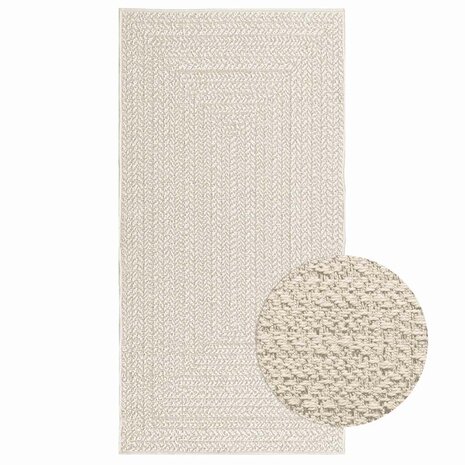 Vloerkleed ZIZUR room binnen en buiten 80x150 cm jute look 1