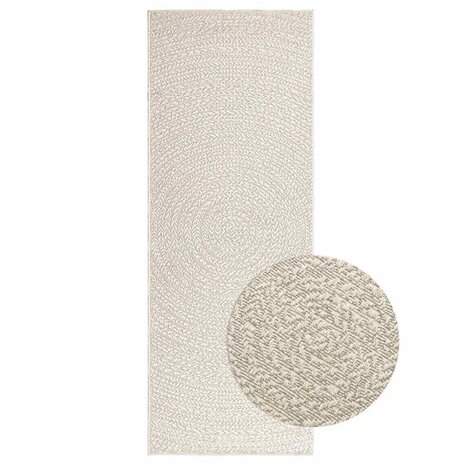 Vloerkleed ZIZUR room binnen en buiten 80x200 cm jute look 1