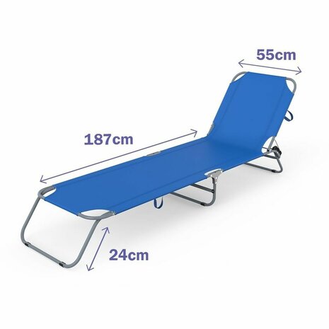 Ligstoel Marbueno 187 x 24 x 55 cm Blauw 1