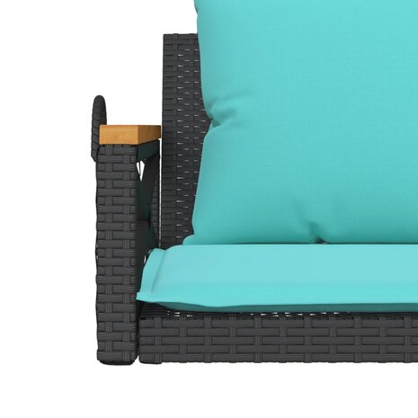 Schommelbank met kussens 109x62x40 cm poly rattan zwart 8