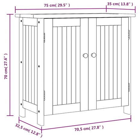 Tuinkast 75x33x107 cm massief acaciahout 10