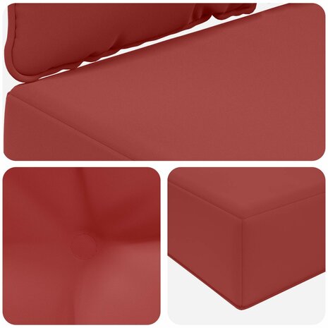Buiten bankkussen 3 pcs Wijnrood Polyester 8