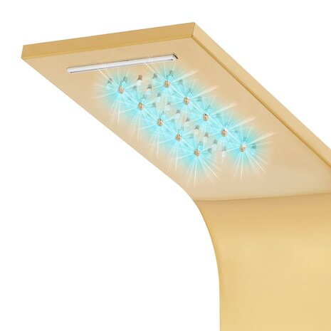 Douchepaneel gebogen roestvrij staal 201 goudkleurig 7