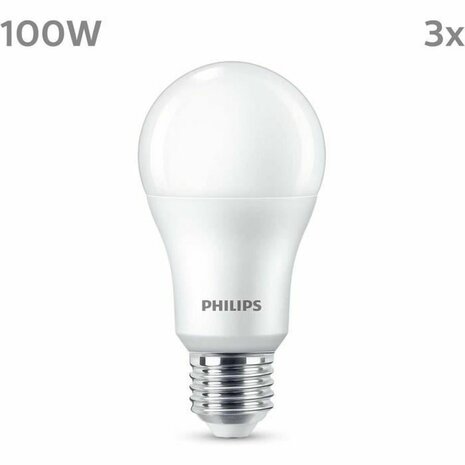 Ledlamp Philips A67 Wit E 100 W E27 3 Stuks (4000 K) 1