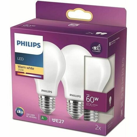 Ledlamp Philips Classic Standard 60 W Wit E E27 (2700 K) (2 Stuks) 4