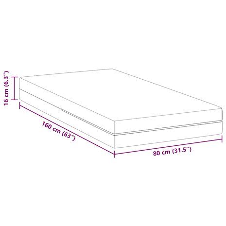 Matras Wit 80 x 160 cm Jacquard stof 11