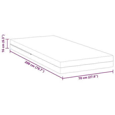 Matras Wit 70 x 200 cm Jacquard stof 11
