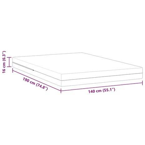 Matras Wit 140 x 190 cm Jacquard stof 12