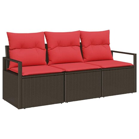 Bankstel 3 pcs Bruin poly rattan 2