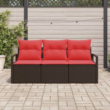 Bankstel 3 pcs Bruin poly rattan 3