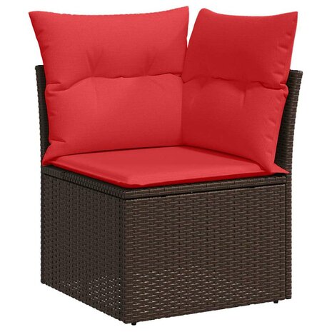Bankstel 4 pcs Bruin poly rattan 6