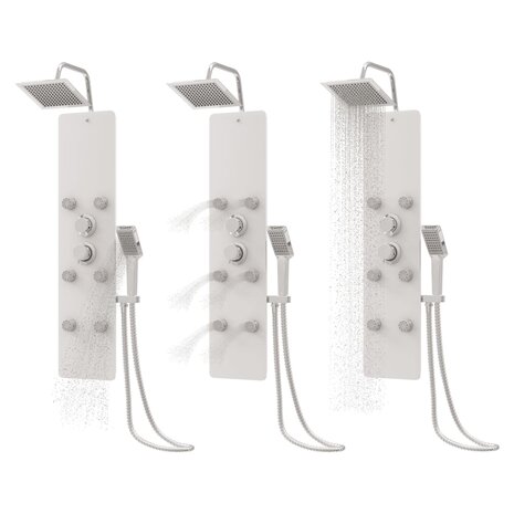 Douchepaneel 25x47,5x130 cm glas wit  9