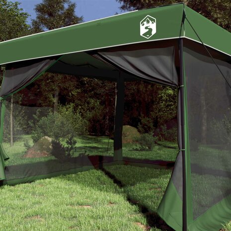 Camping Tent Set met dak met opslag 2 pcs Groen Taffeta en Stof 3