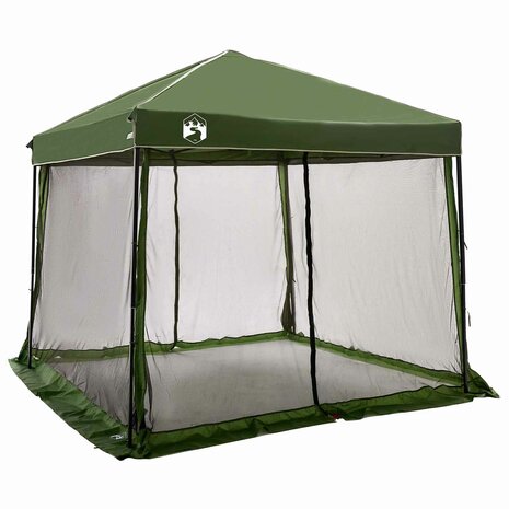Camping Tent Set met dak met opslag 2 pcs Groen Taffeta en Stof 5