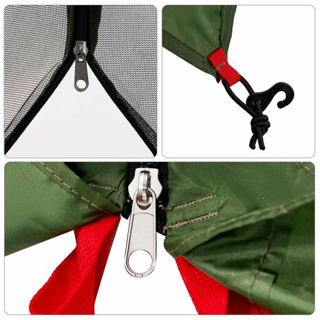 Camping Tent Set met dak met opslag 2 pcs Groen Taffeta en Stof 11