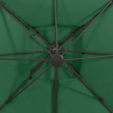 Zweefparasol met dubbel dak 300x300 cm groen 8