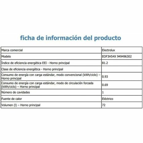 Oven Electrolux EOF3H54X 2700 W 72 L 2