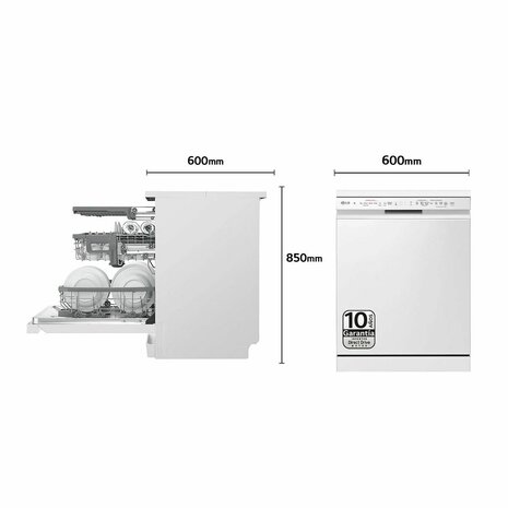 Vaatwasser LG DF365FWS Wit B 4