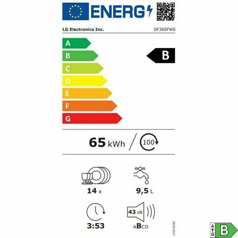 Vaatwasser LG DF365FWS Wit B 9