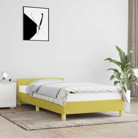 Bedframe zonder matras 100x200 cm stof groen 1
