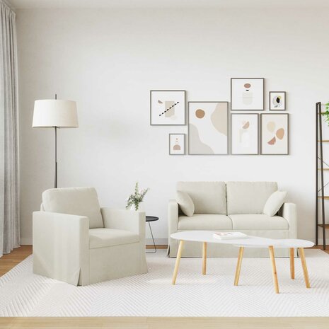 Bankstel 2 pcs Cr&egrave;me 138 x 78 x 80 cm Fluweel 3