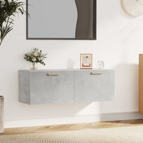 Wandkast 100x36,5x35 cm bewerkt hout grijs 1