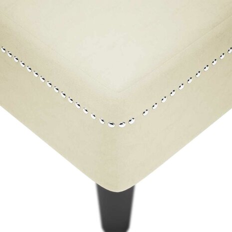 Chaise longue met kussen&rechterarmleuning fluweel cr&egrave;mekleurig 7