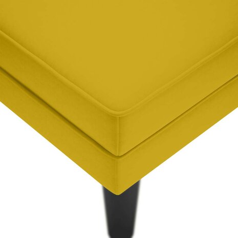 Chaise longue met kussen en rechterarmleuning fluweel geel 7