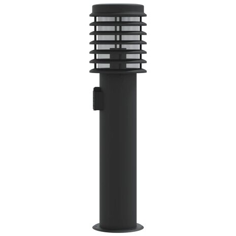 Buitenvloerlampen 3 st stopcontact 60 cm roestvrijstaal zwart 5