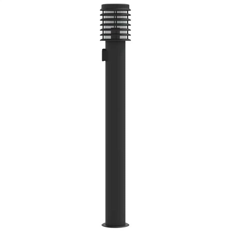 Buitenvloerlampen 3 st stopcontact 110 cm roestvrijstaal zwart 5