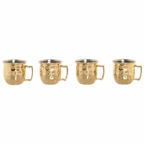 Set van 4 mokken Home ESPRIT Gouden Loft 1
