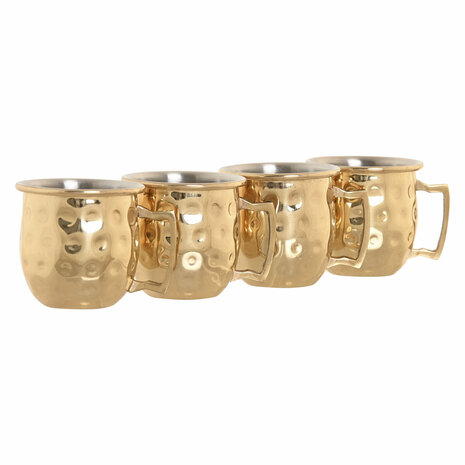 Set van 4 mokken Home ESPRIT Gouden Loft 2