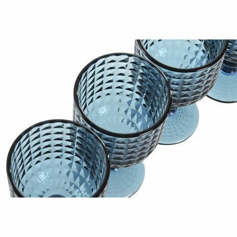 Glazenset Home ESPRIT Blauw Kristal 260 ml (6 Stuks) 4
