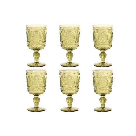 Glazenset Home ESPRIT Groen Kristal 265 ml (6 Stuks) 1