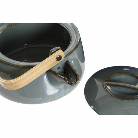 Theepot DKD Home Decor 21 x 17 x 10 cm Porselein Grijs 1 L 3