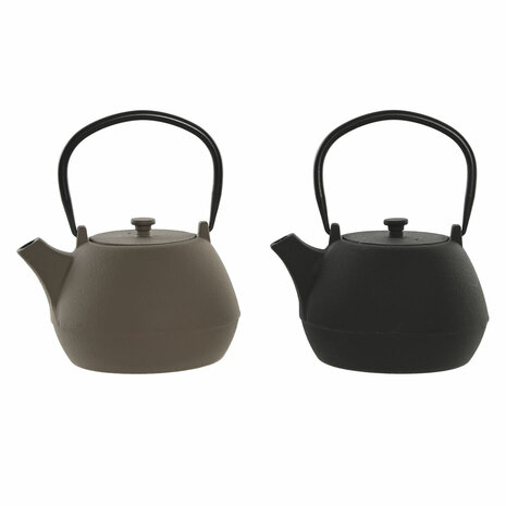 Theepot Home ESPRIT Zwart Beige Roestvrij staal Ijzer 1,2 L (2 Stuks) 1