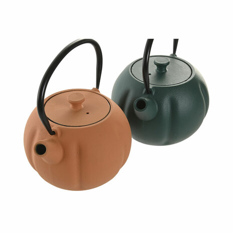 Theepot Home ESPRIT Groen Oranje Roestvrij staal Ijzer 1 L (2 Stuks) 2